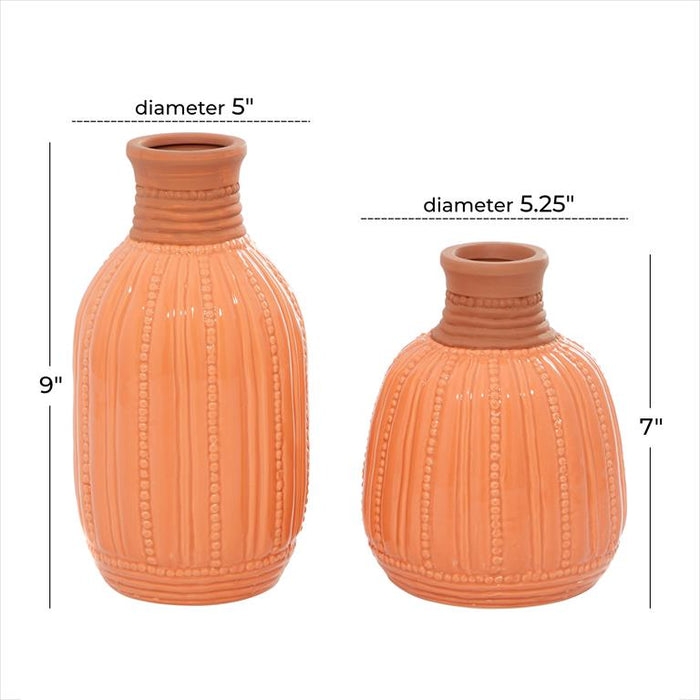PEACH CERAMIC HANDMADE VASE