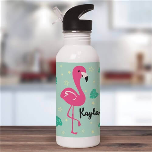 Personalized Flamingo Water Bottle