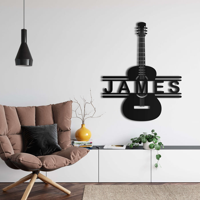 Personalized Guitar Metal Wall Art - Decor available at Dekadron for $69.90