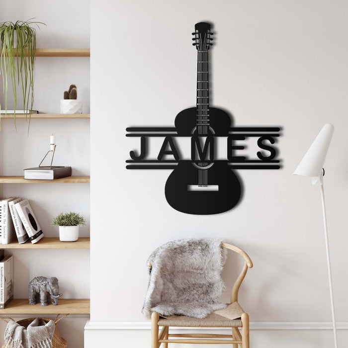 Personalized Guitar Metal Wall Art - Decor available at Dekadron for $89.90