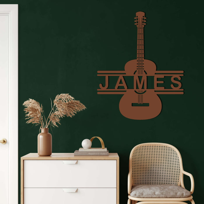 Personalized Guitar Metal Wall Art - Decor available at Dekadron for $74.90