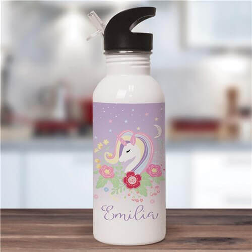 Bliss EDU Personalized Unicorn Water Bottle