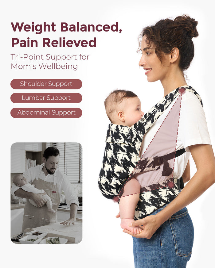 PureHug Ergonomic Baby Carrier – Houndstooth