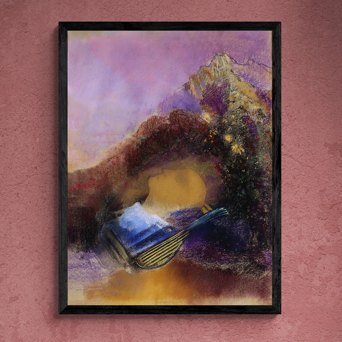 Purple Orpheus Painting | Odilon Redon Greek Mythology Tragedy | The Power of Music Symbolist Surreal Dreamlike Fine Art Print