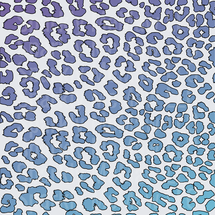 Purple to Blue Ombre Leopard Print – This is a 10x10 Inch Sheet