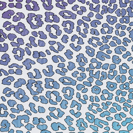 Purple to Blue Ombre Leopard Print – This is a 10x10 Inch Sheet