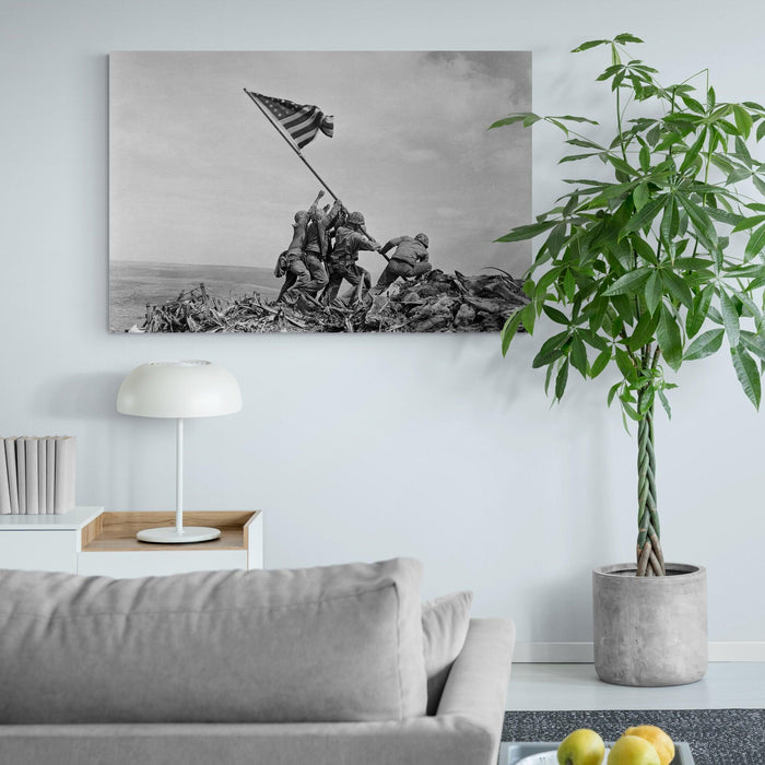 Raising the Flag on Iwo Jima Canvas Wall Art - SharpWallArts