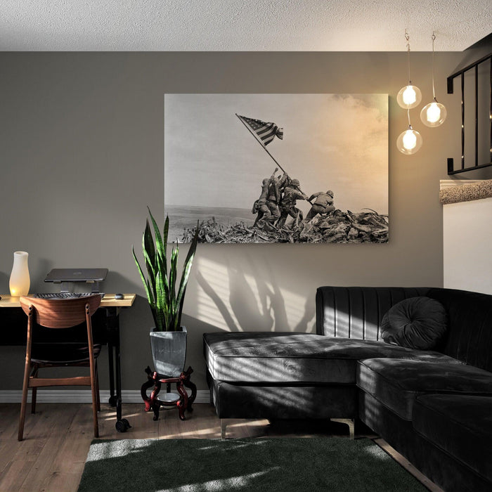 Raising the Flag on Iwo Jima Canvas Wall Art - SharpWallArts