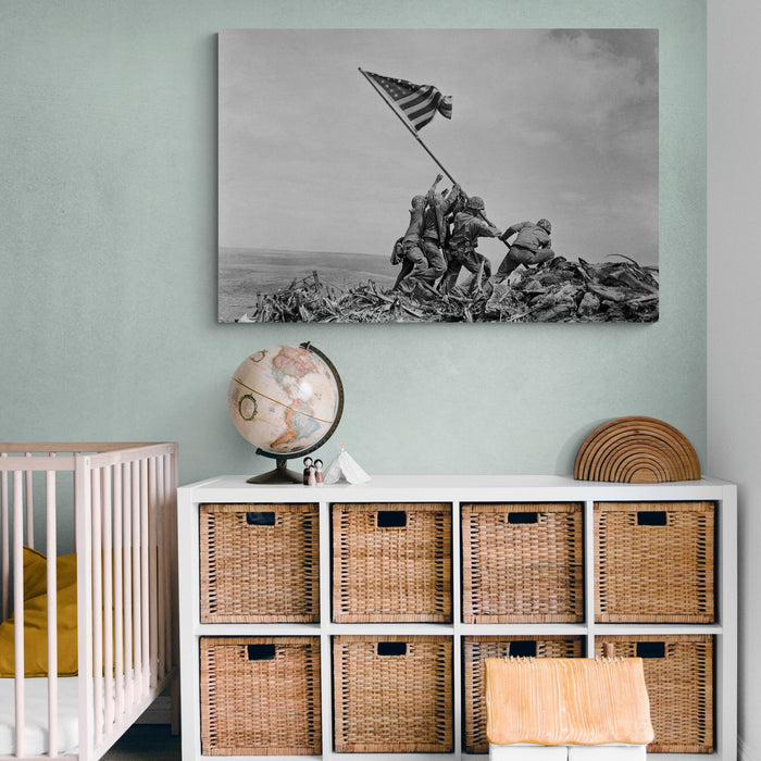 Raising the Flag on Iwo Jima Canvas Wall Art - SharpWallArts