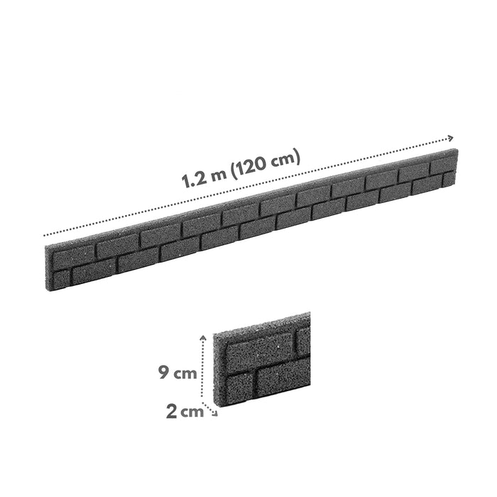 Recycled Rubber Lawn Edging Ultra Curve Bricks - Grey