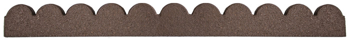 Recycled Rubber Scallop Garden Edging Border - Brown