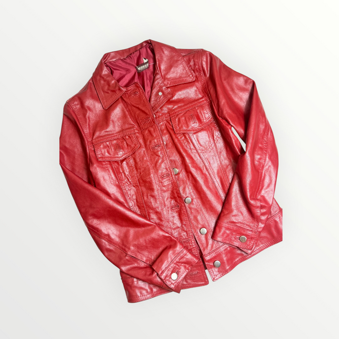 RED LEATHER JACKET -GIACCA IN PELLE ROSSA