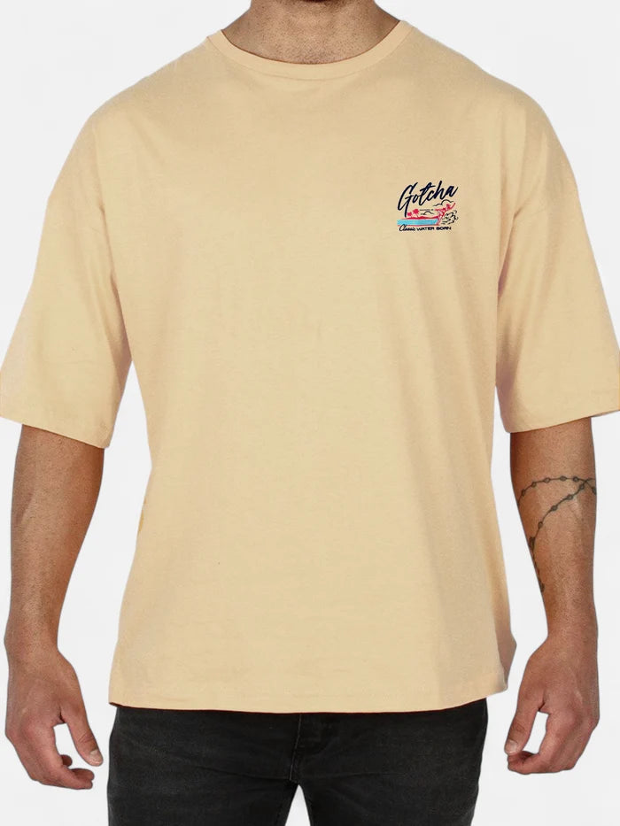 Remera Gotcha Maui Oversize Amarillo