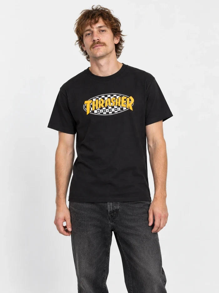 Remera Thrasher Checkered Oval Negro — vista principal