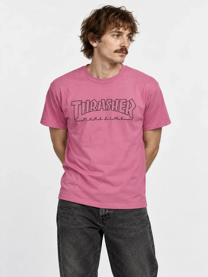 Remera Thrasher Outline Rosa — vista principal