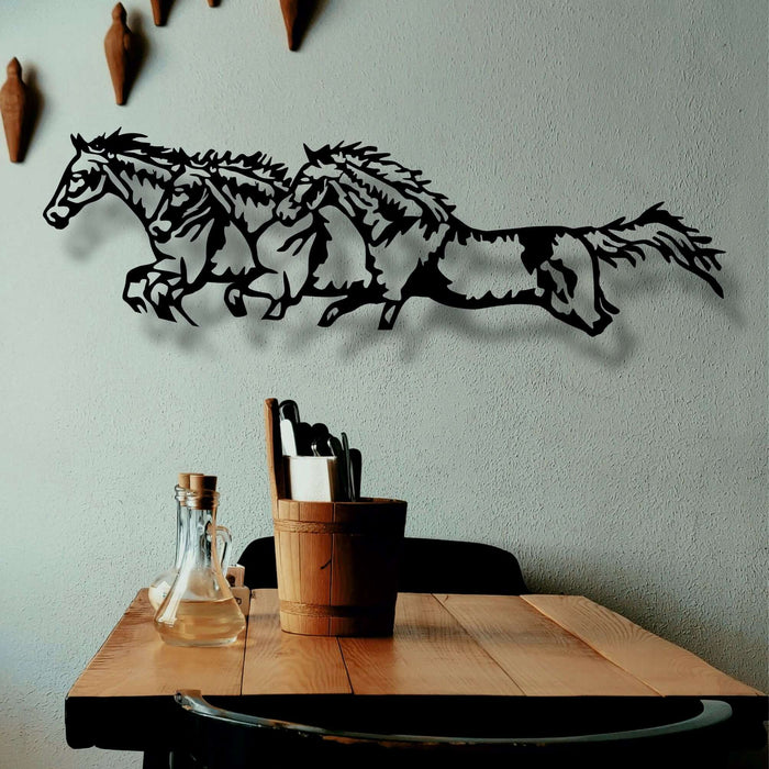 Running Horses Metal Wall Art - Decor available at Dekadron for $89.90