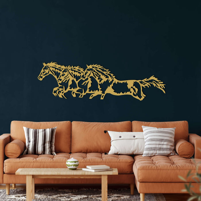 Running Horses Metal Wall Art - Decor available at Dekadron for $99.90