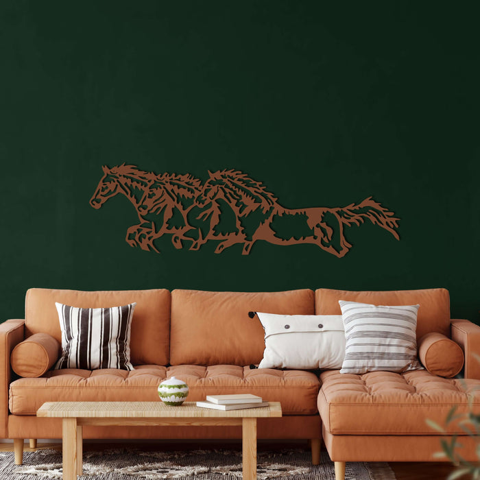 Running Horses Metal Wall Art - Decor available at Dekadron for $99.90