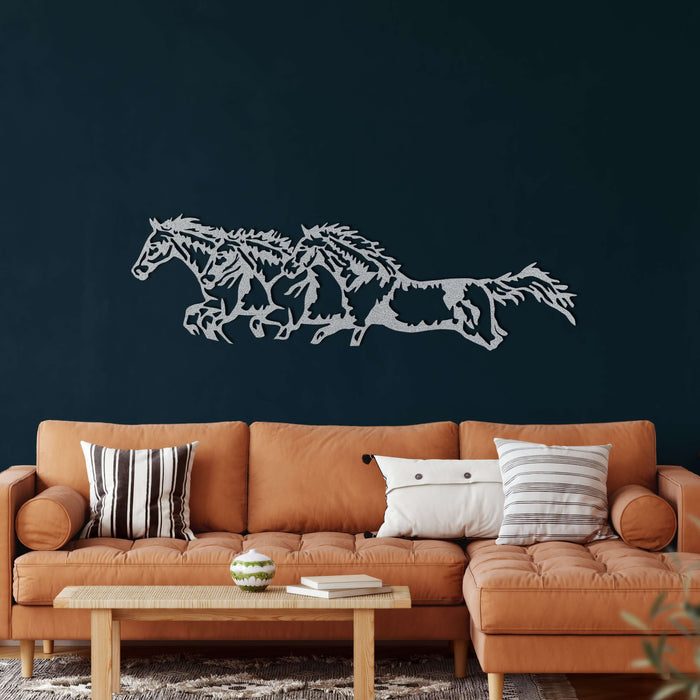 Running Horses Metal Wall Art - Decor available at Dekadron for $99.90