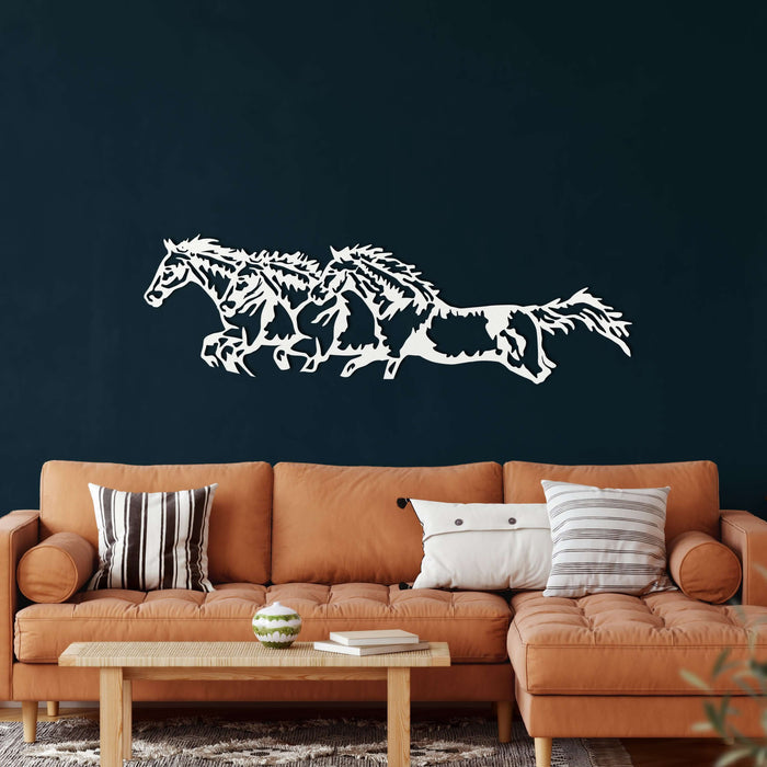 Running Horses Metal Wall Art - Decor available at Dekadron for $99.90