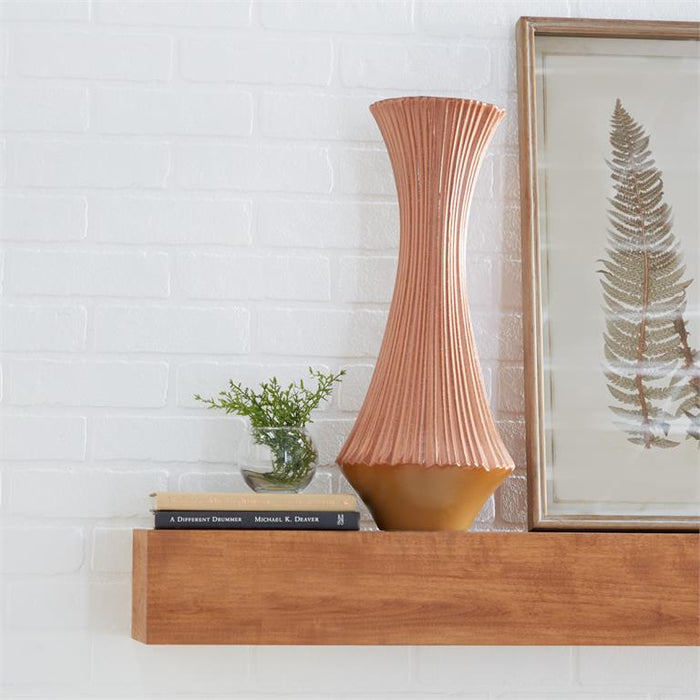 RUST CERAMIC RIBBED VASE