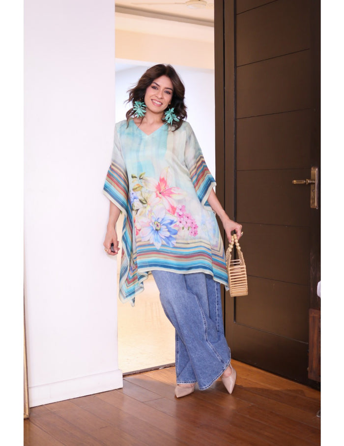Sage Green Bloom Kaftan Online