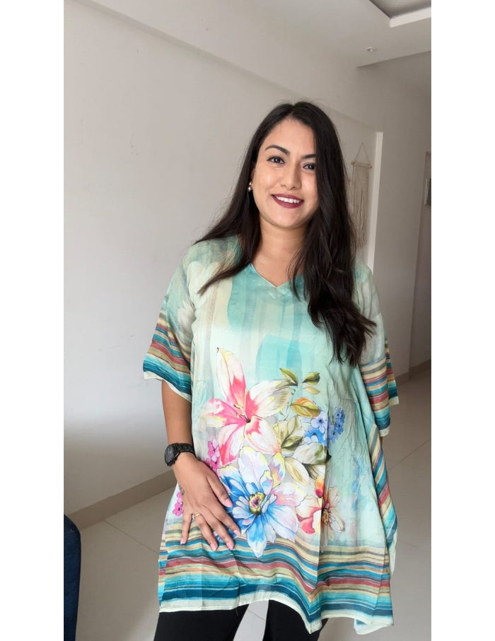 Sage Green Bloom Kaftan