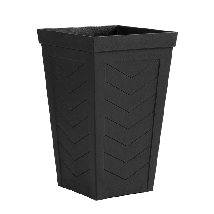 Savana Black Chevron Recycled Rubber Tall Planter Pot