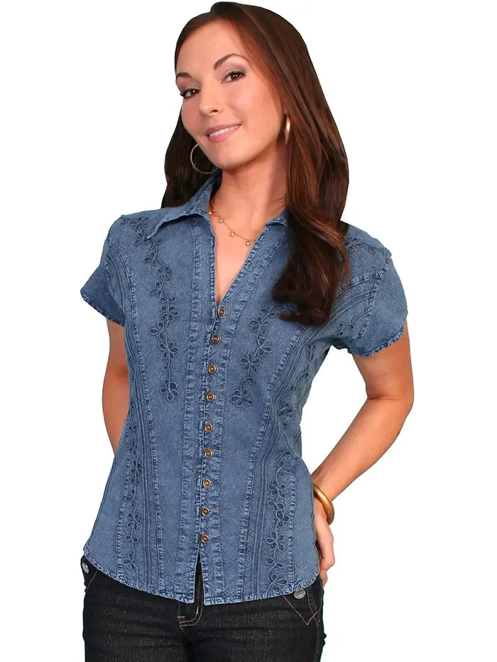 Scully Cantina Short Sleeve Blouse (PSL-066) - Women's Shirt (Closeout)