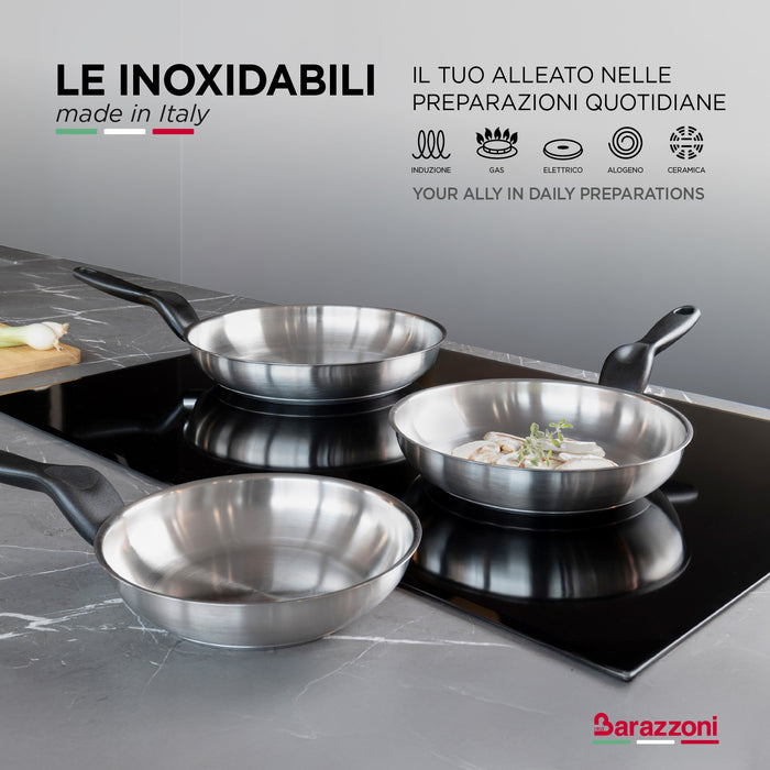 Set inox 2 pezzi - Padella 24 cm + Wok 28 cm