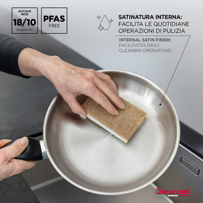 Set inox 2 pezzi - Padella 24 cm + Wok 28 cm