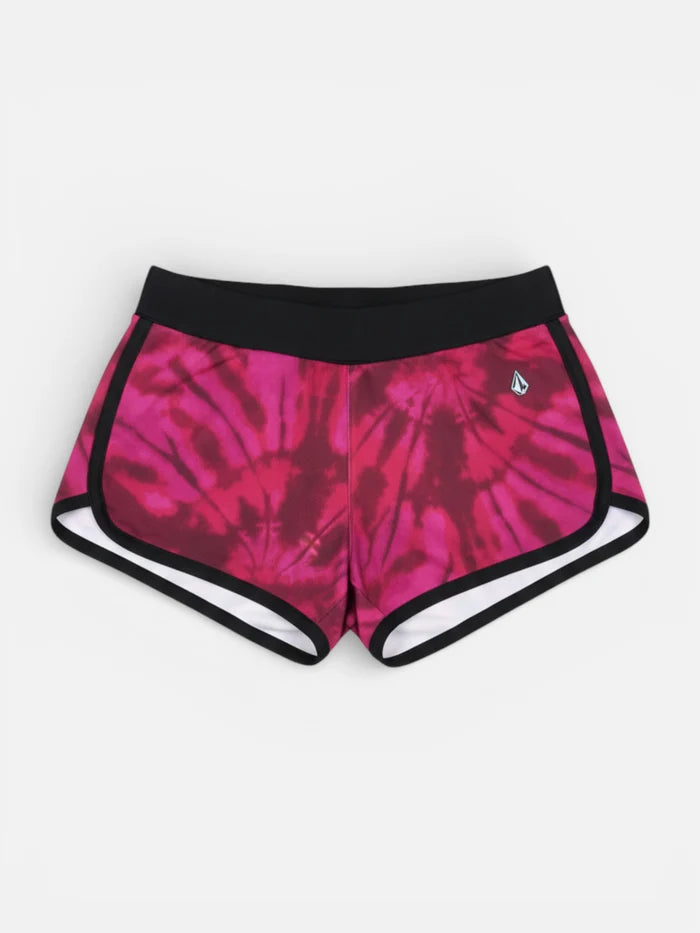 Short Lycra Volcom Niña Batik Negro Rosa
