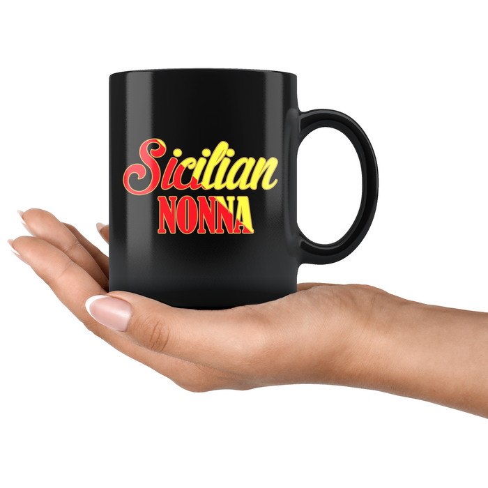 Sicilian Nonna Black 11oz Mug
