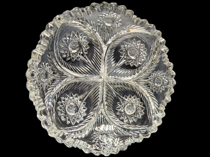 Signed libbey ABP cut glass dish American brillant