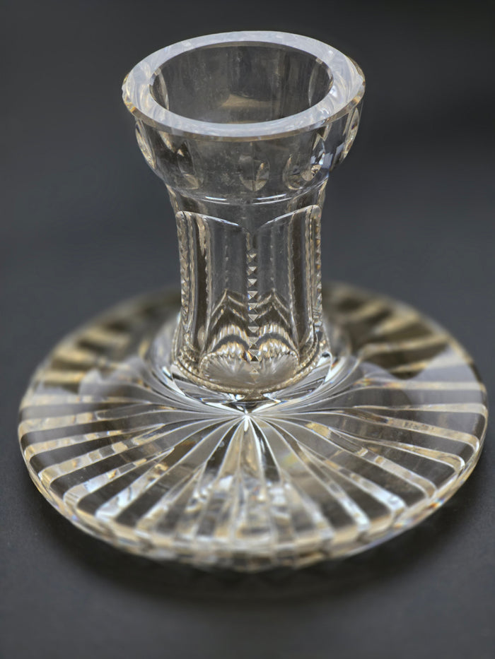 Signed Waterford CUT GLASS pair candle sticks
