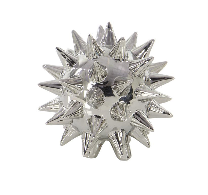 SILVER CERAMIC GLAM GEOMETRIC SCULPTURE