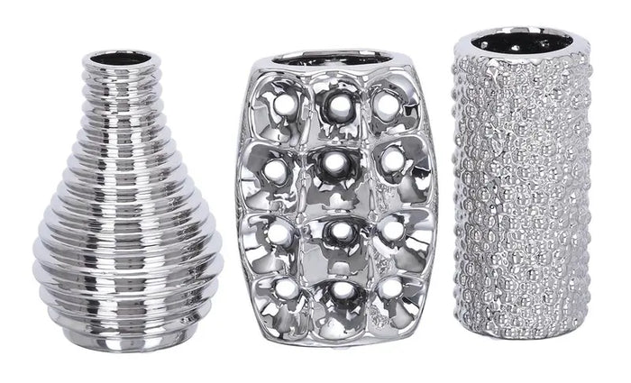 Silver Ceramic Modern Vase