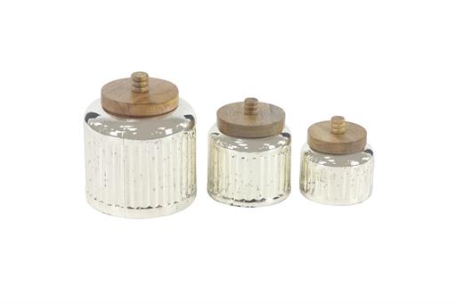 Silver Glass Farmhouse Decorative Jars