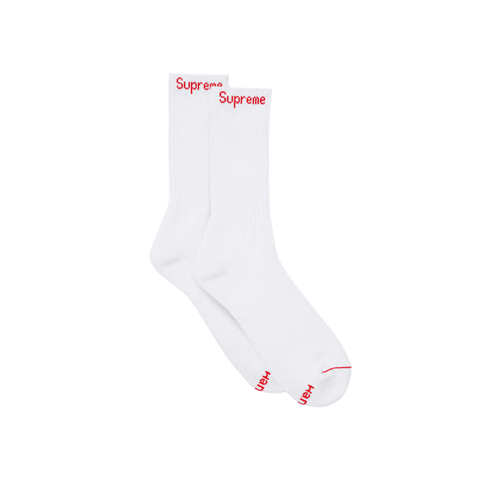 Skarpety Supreme Hanes Crew Socks White 1 para SUPREME Skarpetki