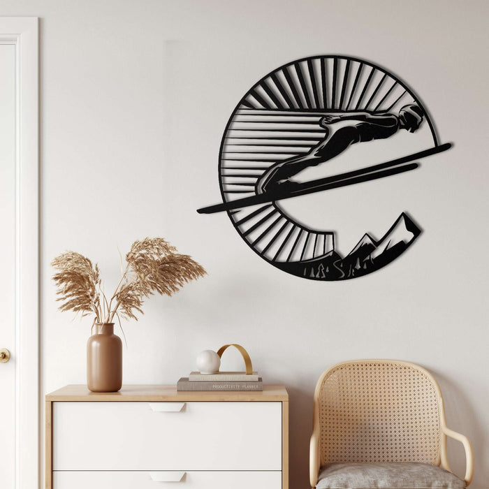 Ski Jumper Metal Wall Art - Decor available at Dekadron for $89.90