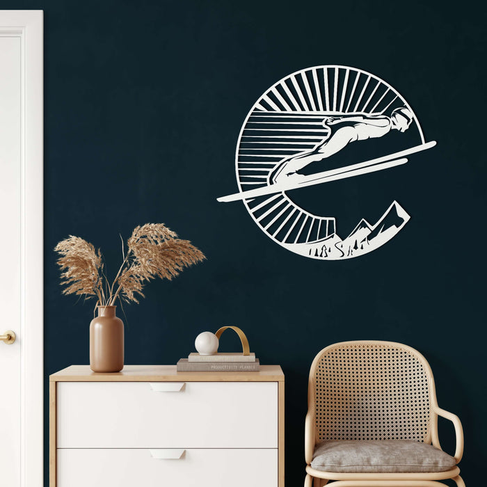 Ski Jumper Metal Wall Art - Decor available at Dekadron for $94.90