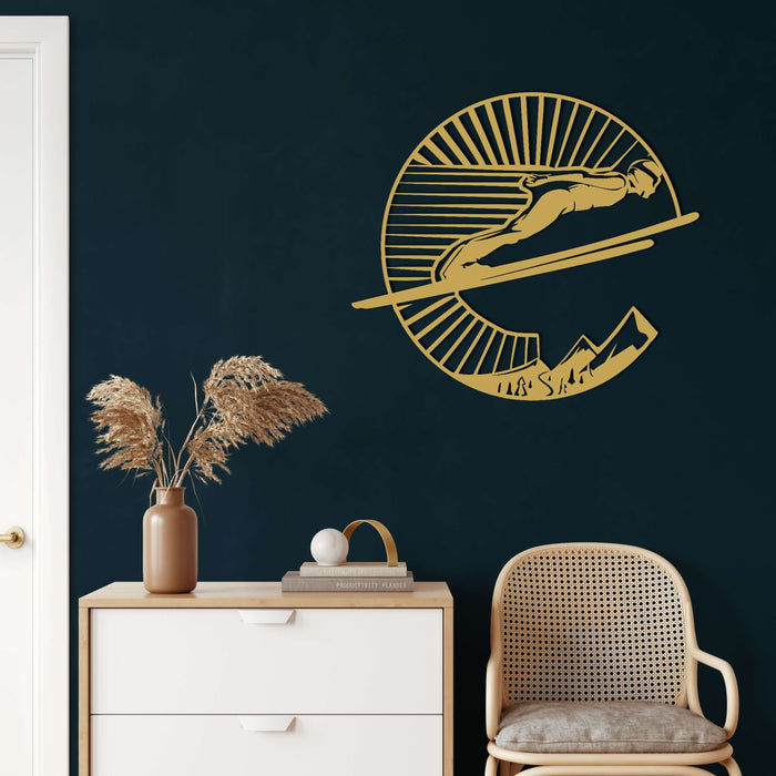 Ski Jumper Metal Wall Art - Decor available at Dekadron for $94.90