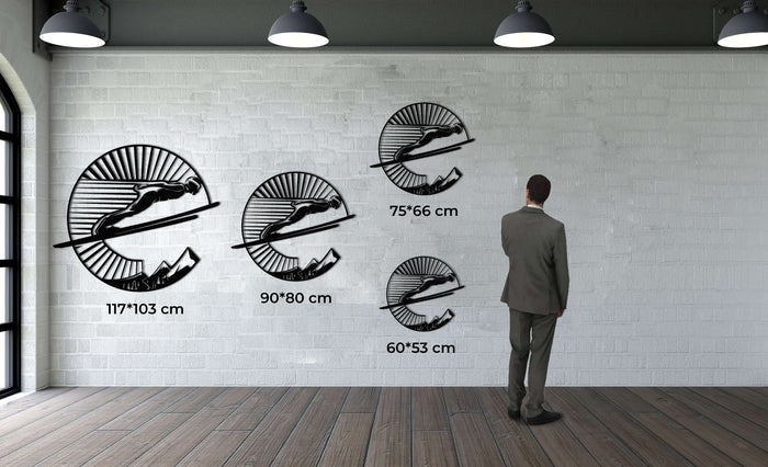 Ski Jumper Metal Wall Art - Decor available at Dekadron for $89.90