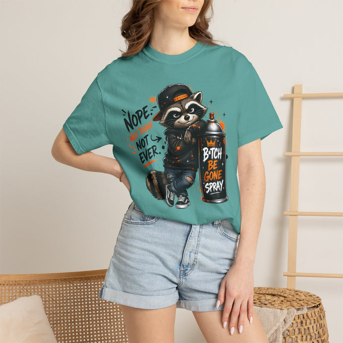 T-Shirt - Sassy Raccoon "Bitch Be Gone Spray" Graphic Tee