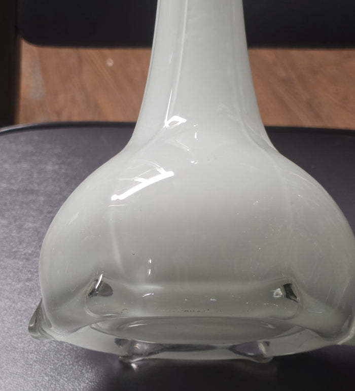 Tall glass white vase - 27.75" high