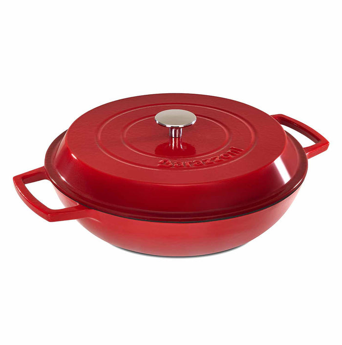 Tegame con coperchio - rosso laccato