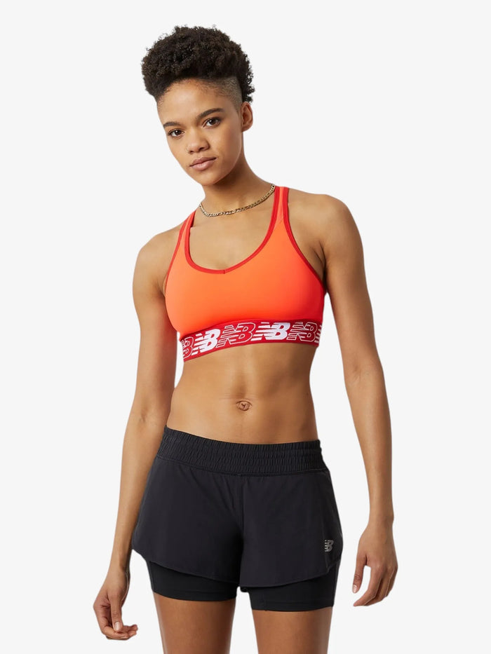 Top Deportivo New Balance Mujer Pace Bra 3.0 Naranja Rojo Training