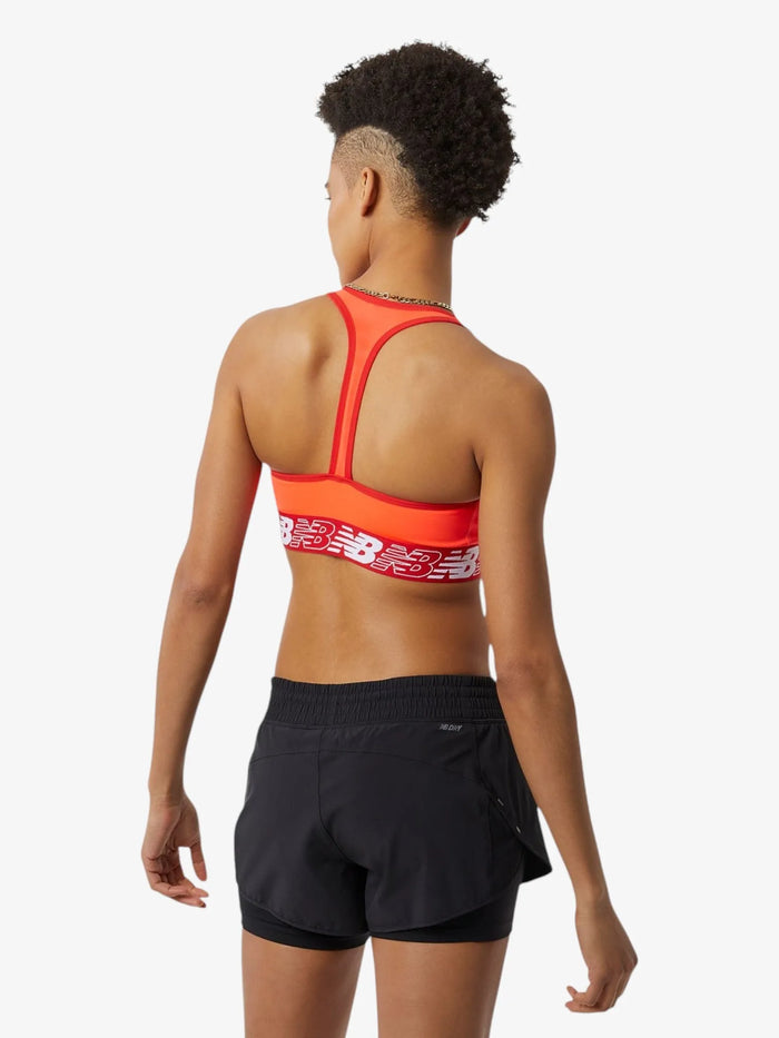 Top Deportivo New Balance Mujer Pace Bra 3.0 Naranja Rojo Training