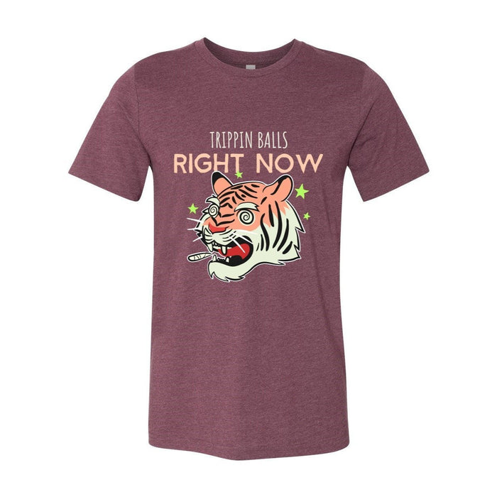 Tripping Balls Tiger LSD Cannabis Weed 420, Pot, Herb, Ganja, Marijuana, Shrooms, Mushrooms, Stoner, Pothead Funny Meme Tee T-Shirt