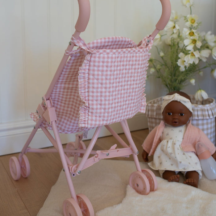 Tutete - Monnka Gingham Doll Stroller - Vichy